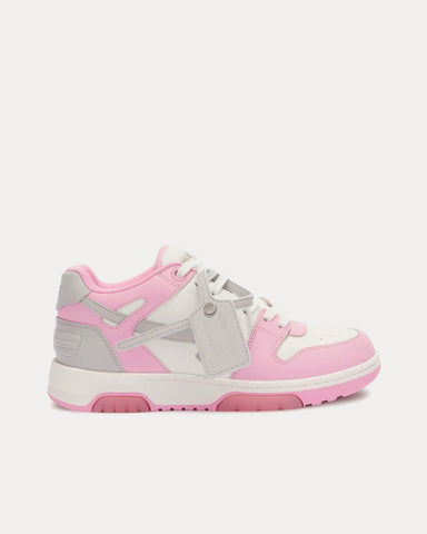 Off-White Out of Office Grey Arrow Calf Leather Pink / White Low Top Sneakers