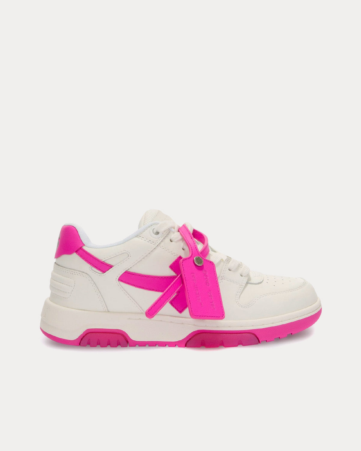 Off-White Out Of Office Panelled Lace-Up Fuchsia / White Low Top Sneakers - 1