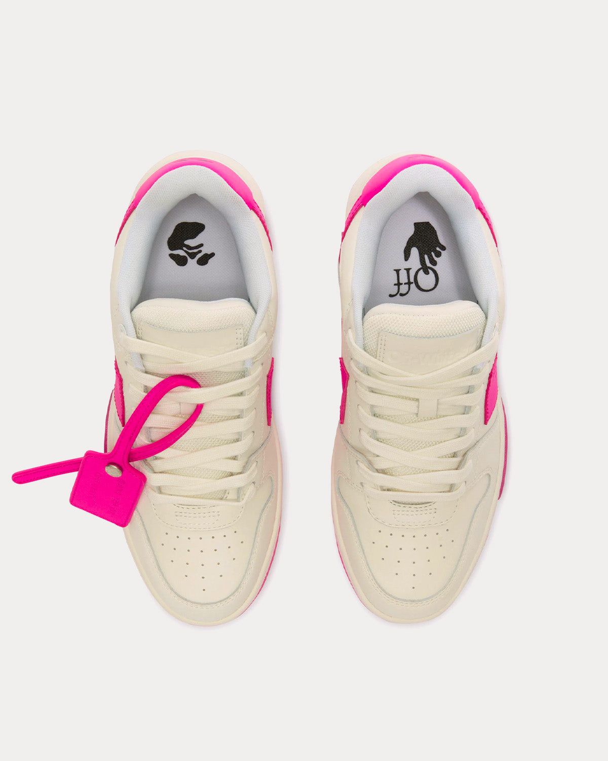 Off-White Out Of Office Panelled Lace-Up Fuchsia / White Low Top Sneakers - 2