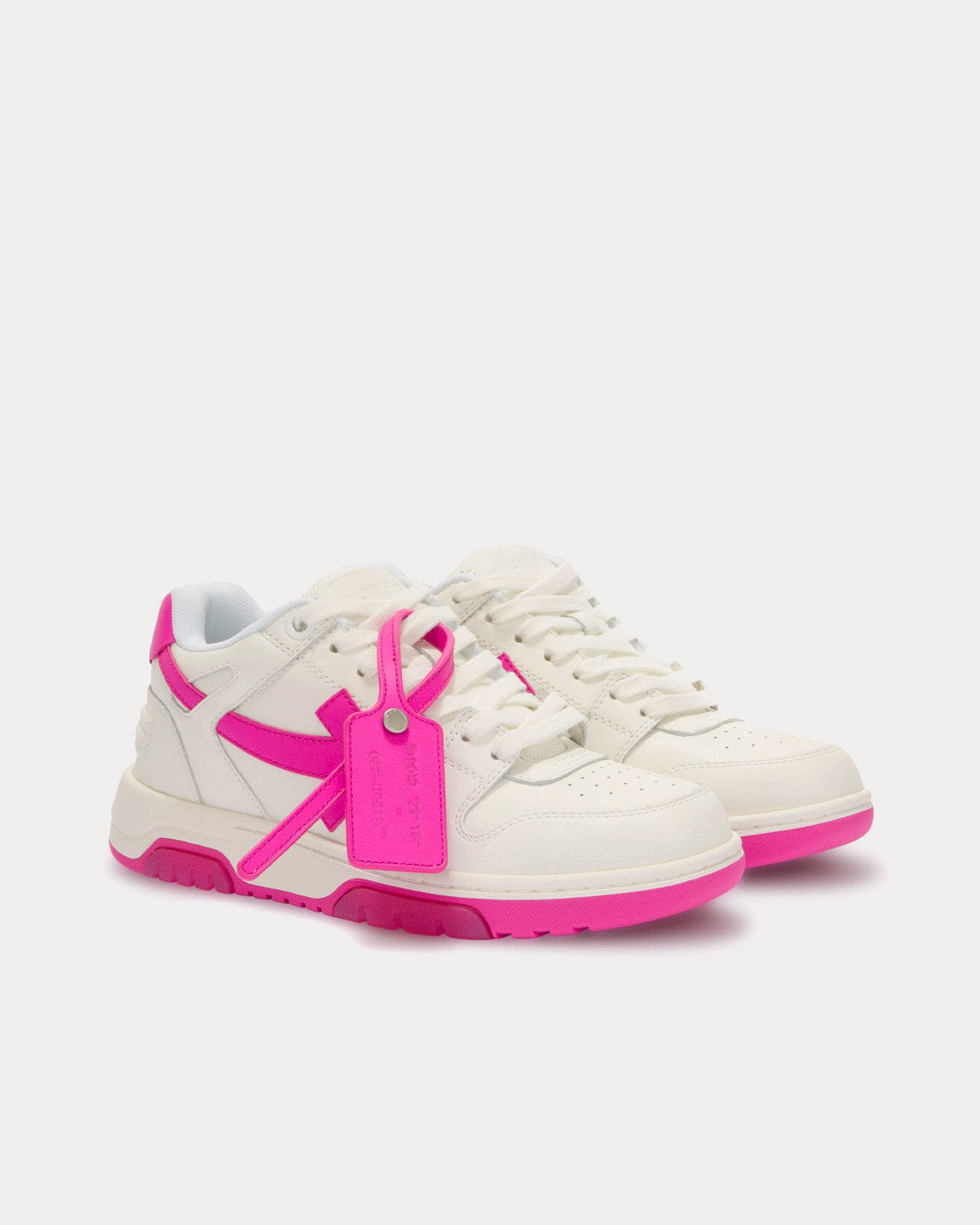 Off-White Out Of Office Panelled Lace-Up Fuchsia / White Low Top Sneakers - 3