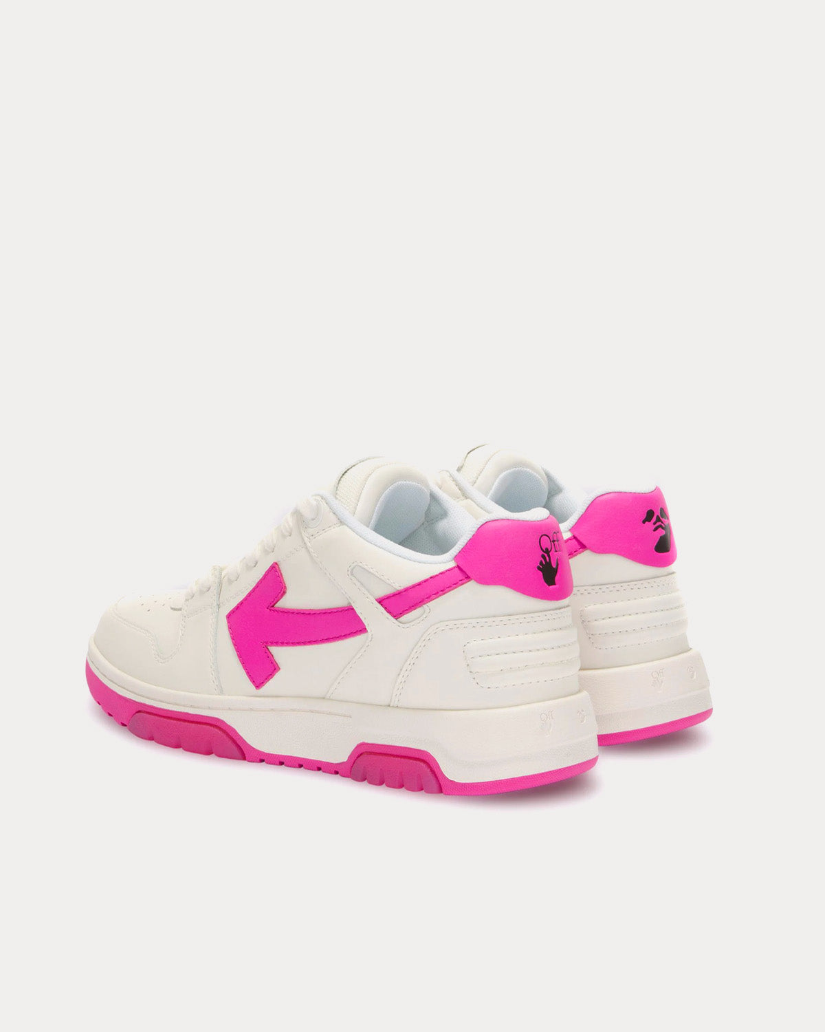 Off-White Out Of Office Panelled Lace-Up Fuchsia / White Low Top Sneakers - 4