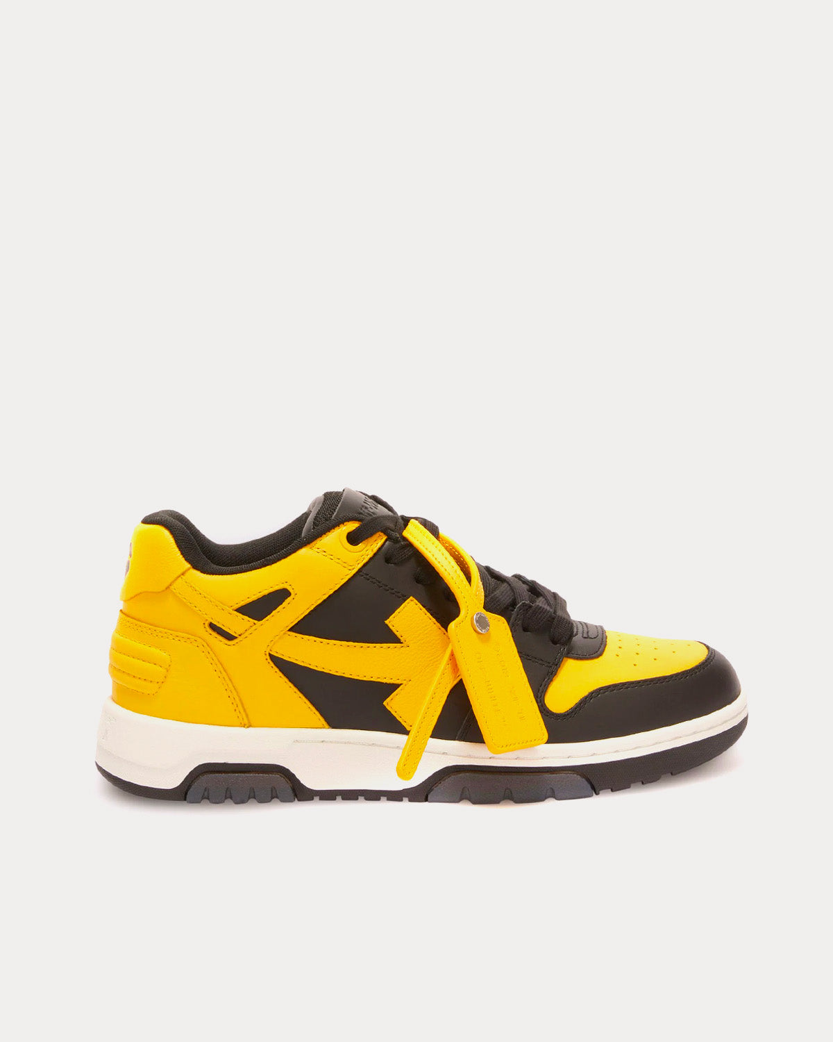 Off-White Out Of Office Calf Leather Yellow / Black Low Top Sneakers - 1