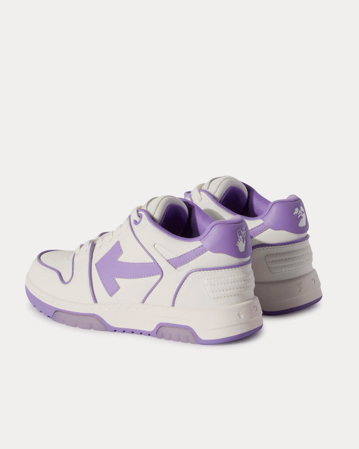 Off-White Out Of Office Outlined Leather White / Purple Low Top Sneakers - 4