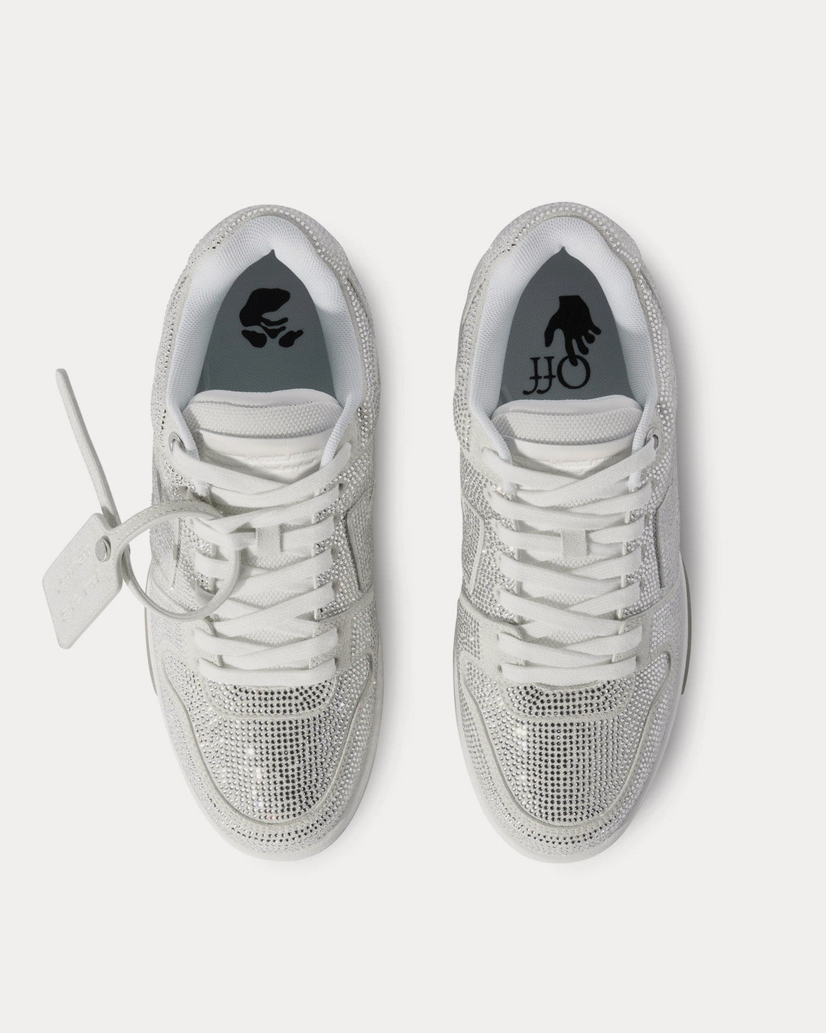 Off-White Out Of Office Strass Crystal Details White Low Top Sneakers - 2