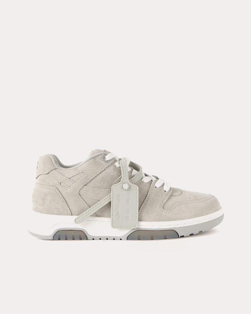 Off-White Out of Office Leather-Trimmed Suede Stone Low Top Sneakers - 1