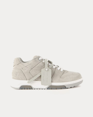 Off-White Out of Office Leather-Trimmed Suede Stone Low Top Sneakers