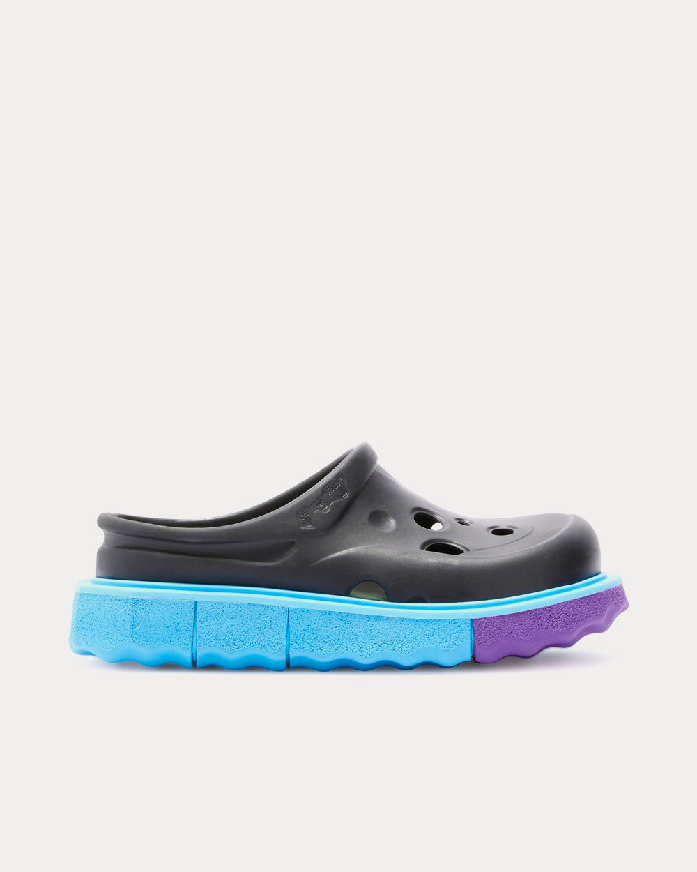 Off-White x Crocs Spongesole Meteor Slipper Black / Blue / Purple Slip Ons - 1