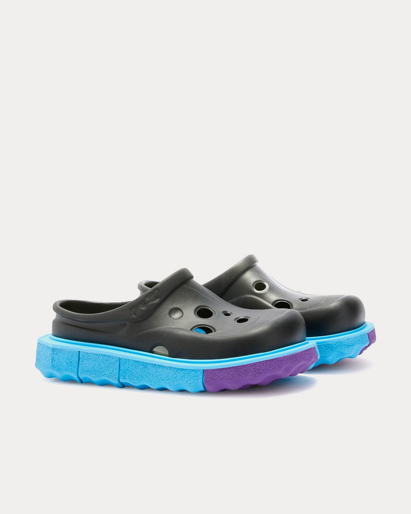 Off-White x Crocs Spongesole Meteor Slipper Black / Blue / Purple Slip Ons - 3