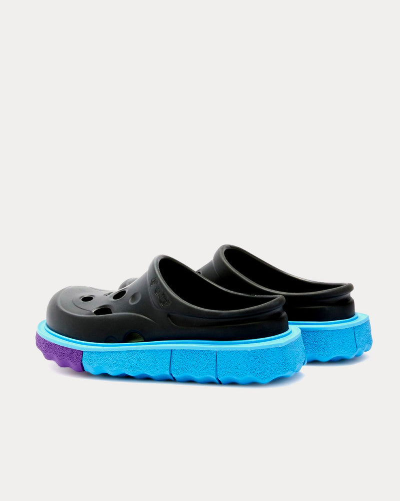 Off-White x Crocs Spongesole Meteor Slipper Black / Blue / Purple Slip Ons - 4