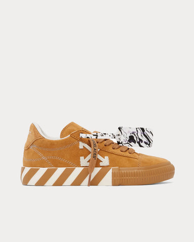 Off-White Vulcanized Tan Suede Orange / White Low Top Sneakers