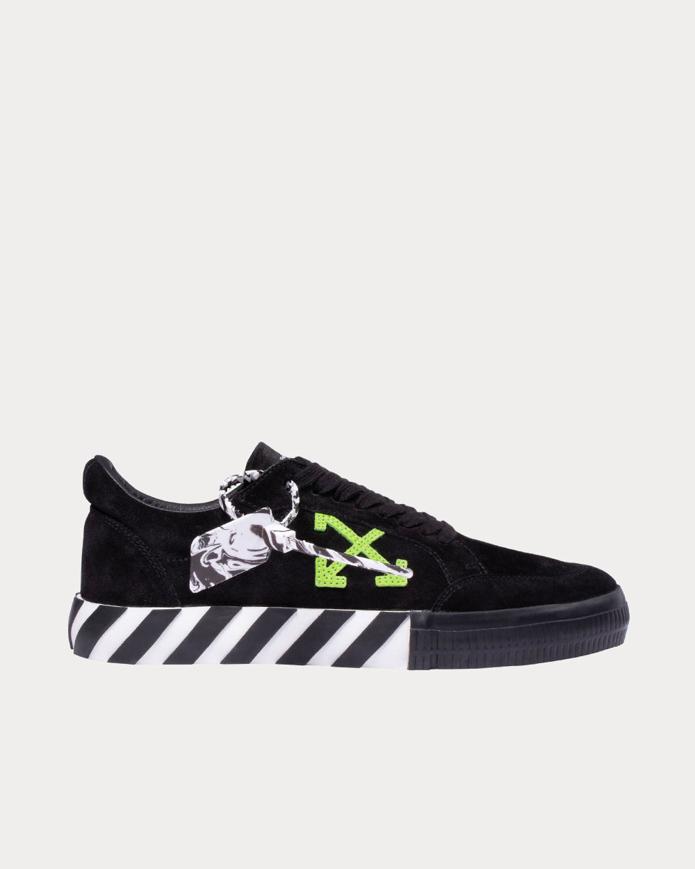 Off-White - Vulcanized Black Green Low Top Sneakers