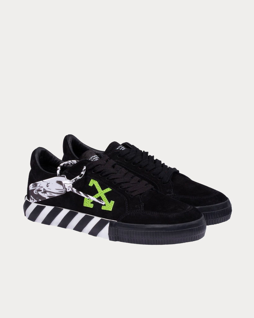 Off-White Vulcanized Black Green Low Top Sneakers - Sneak in Peace