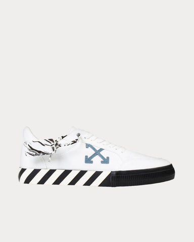 Off-White Vulcanized White / Light Blue Low Top Sneakers