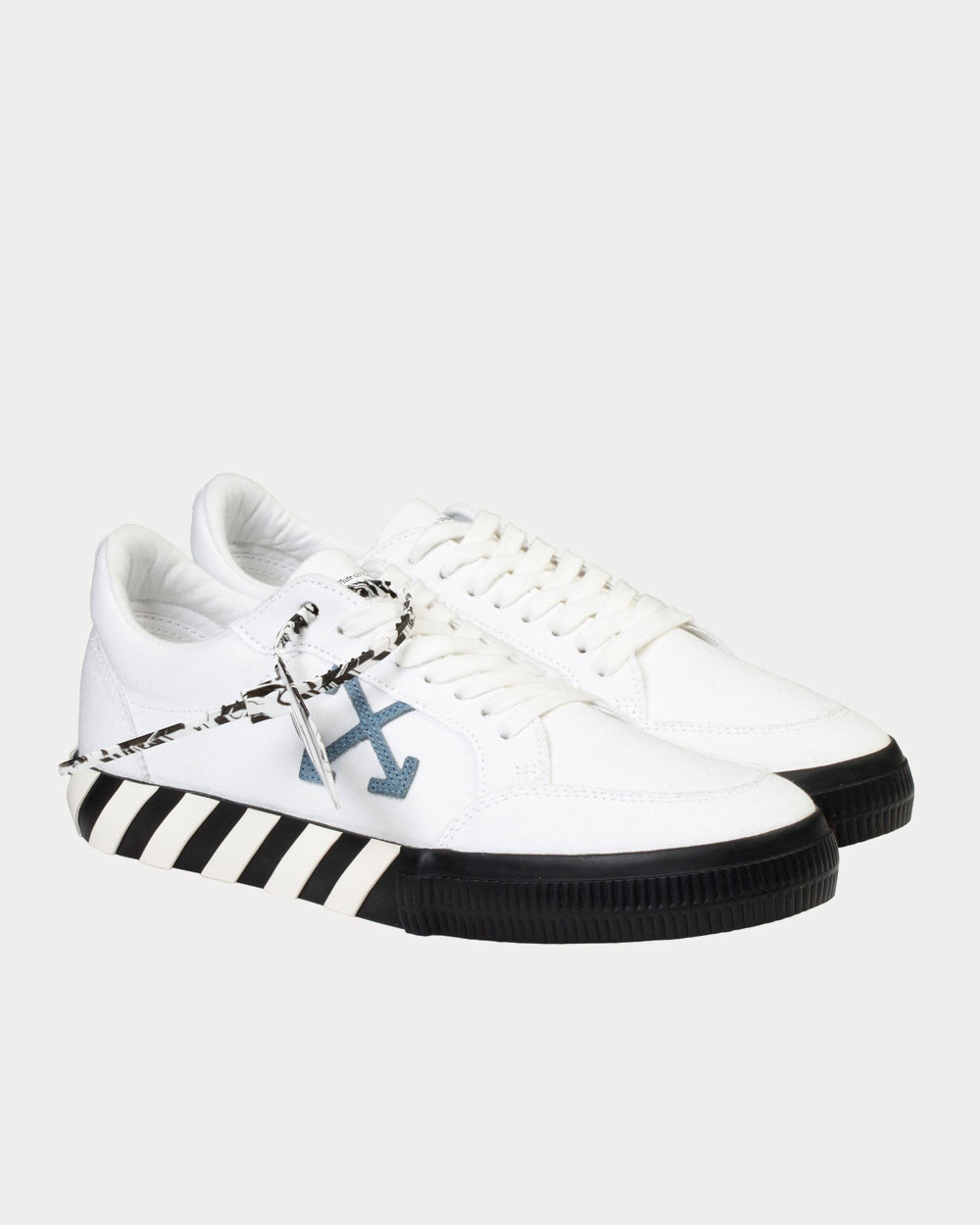 Off-White Vulcanized White / Light Blue Low Top Sneakers - 2