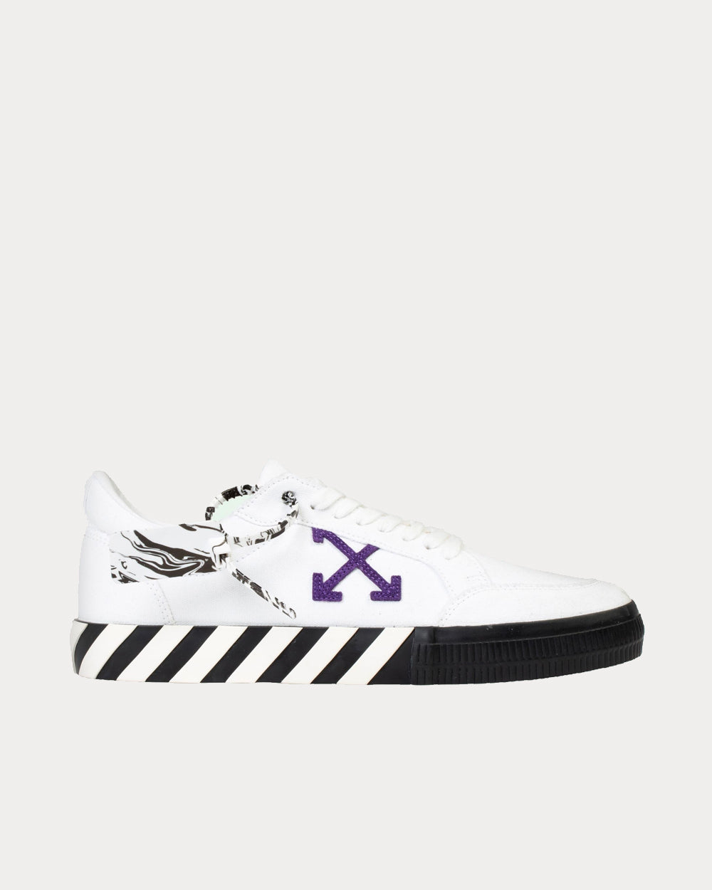 Off-White Vulcanized White / Purple Low Top Sneakers - 1