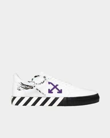 Off-White Vulcanized White / Purple Low Top Sneakers