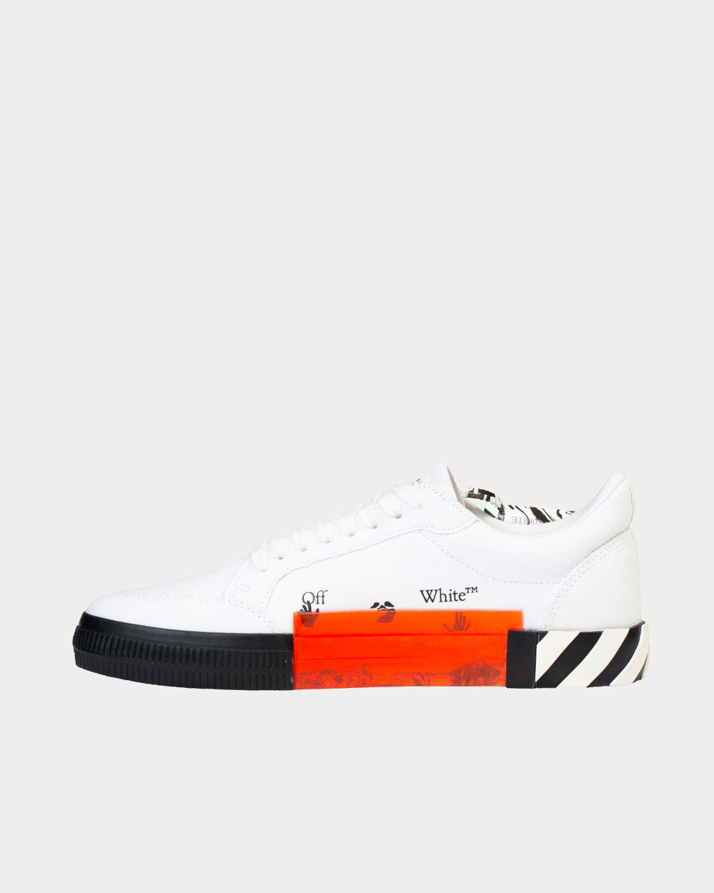 Off White Vulcanized White Purple Low Top Sneakers Sneak in Peace