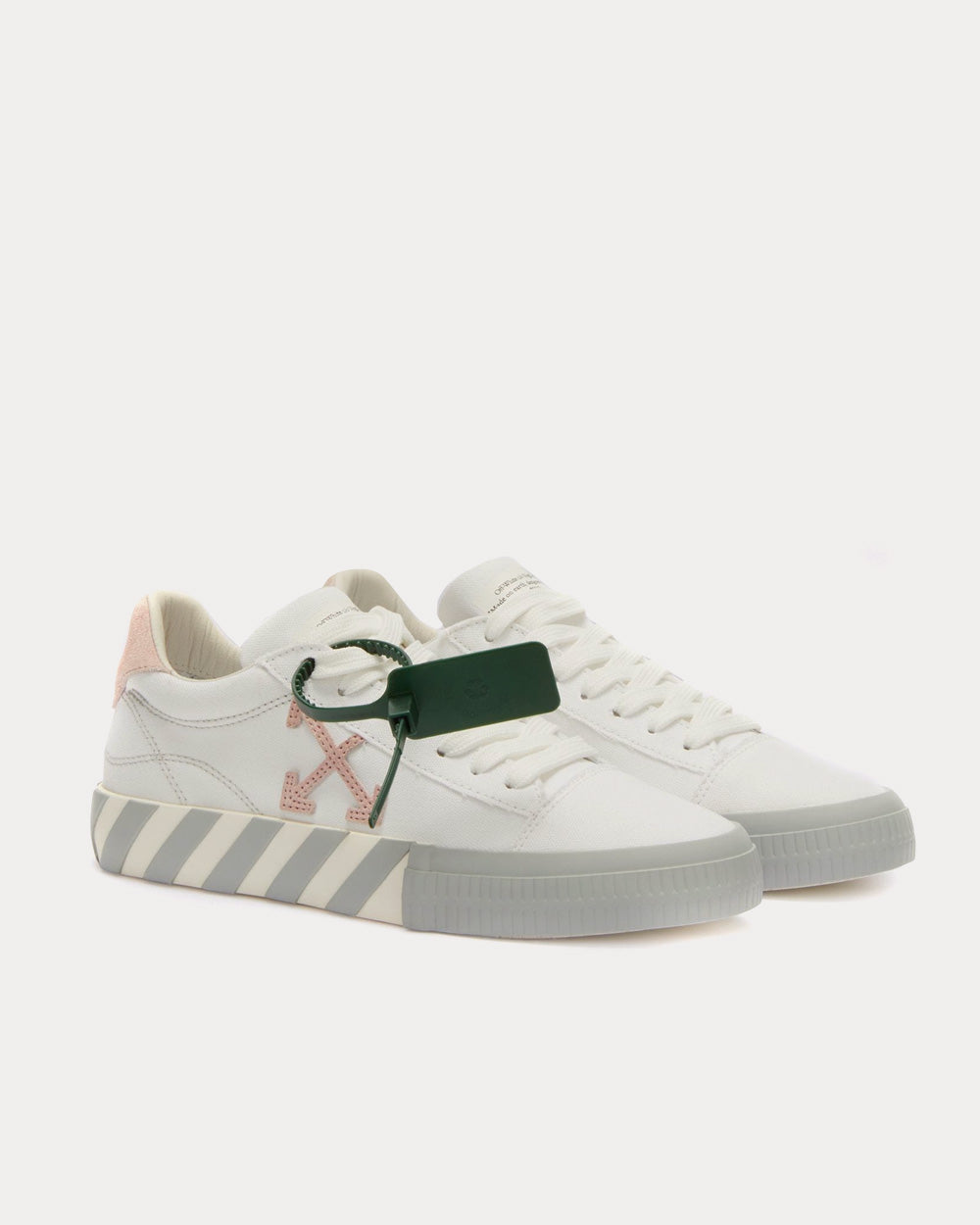 Off-White Vulcanized Low White / Pink Low Top Sneakers - 3