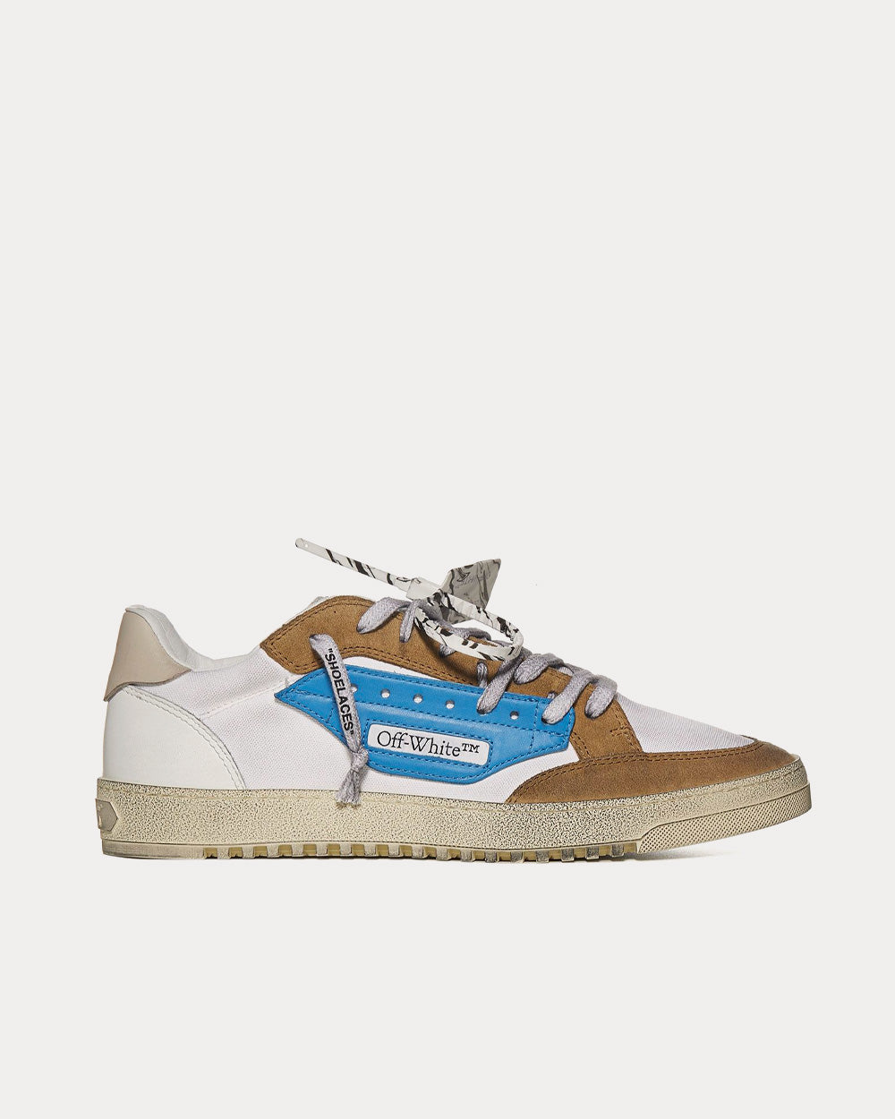 Off-White 5.0 Vulcanized White / Blue / Khaki Low Top Sneakers - 1