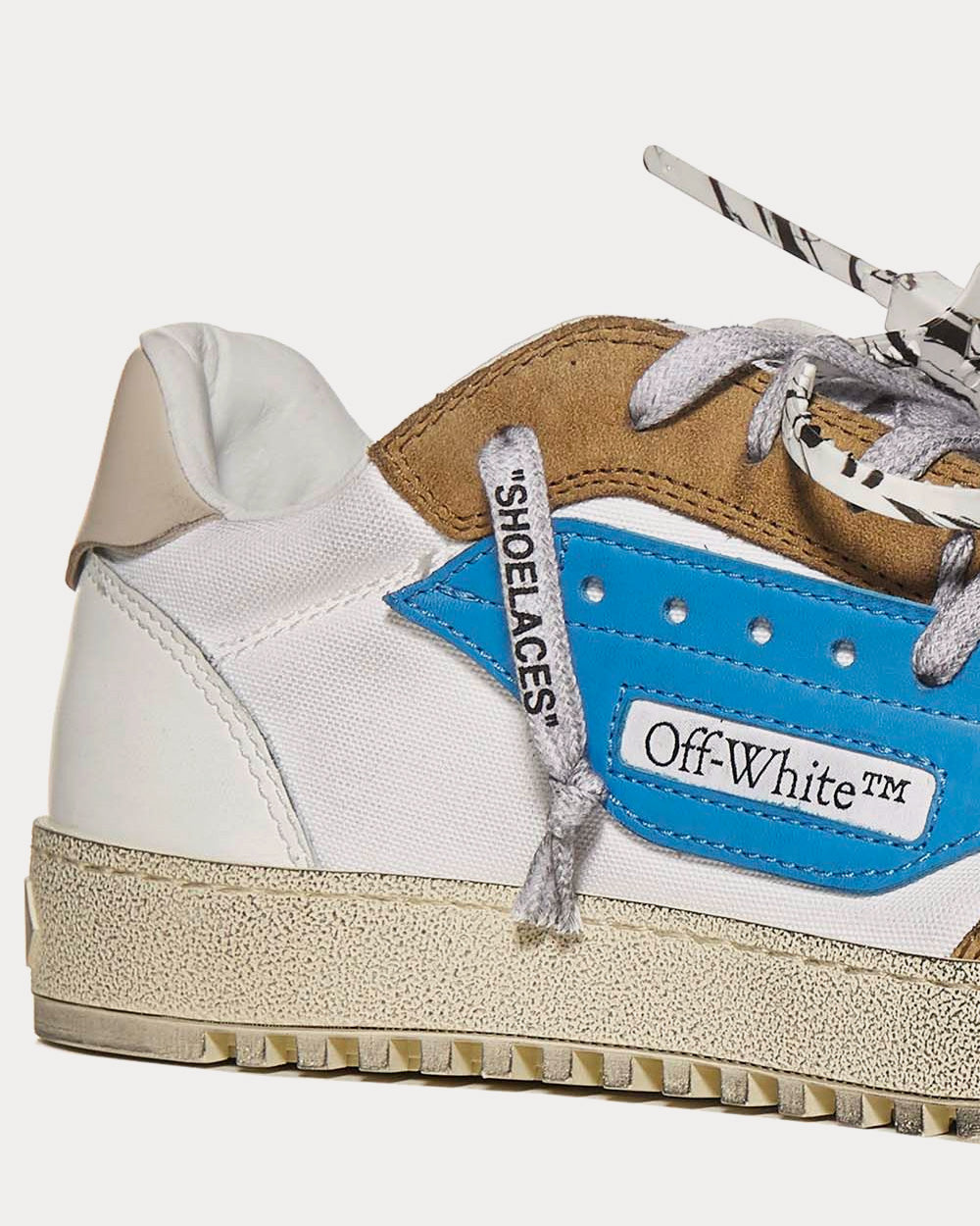 Off-White 5.0 Vulcanized White / Blue / Khaki Low Top Sneakers - 4