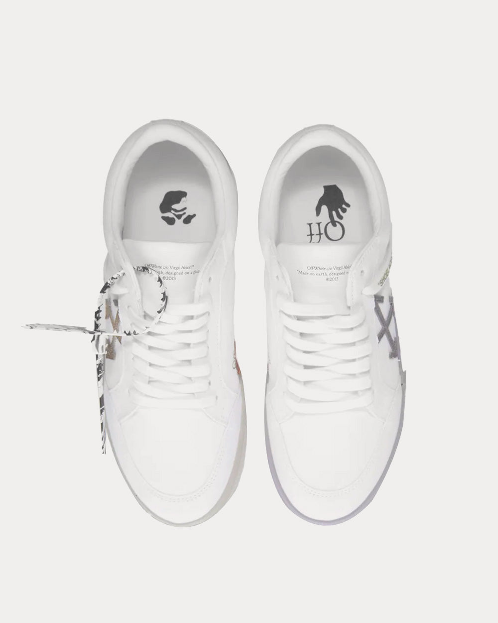 Off-White Vulcanized Eco Canas White / Grey Low Top Sneakers - 2