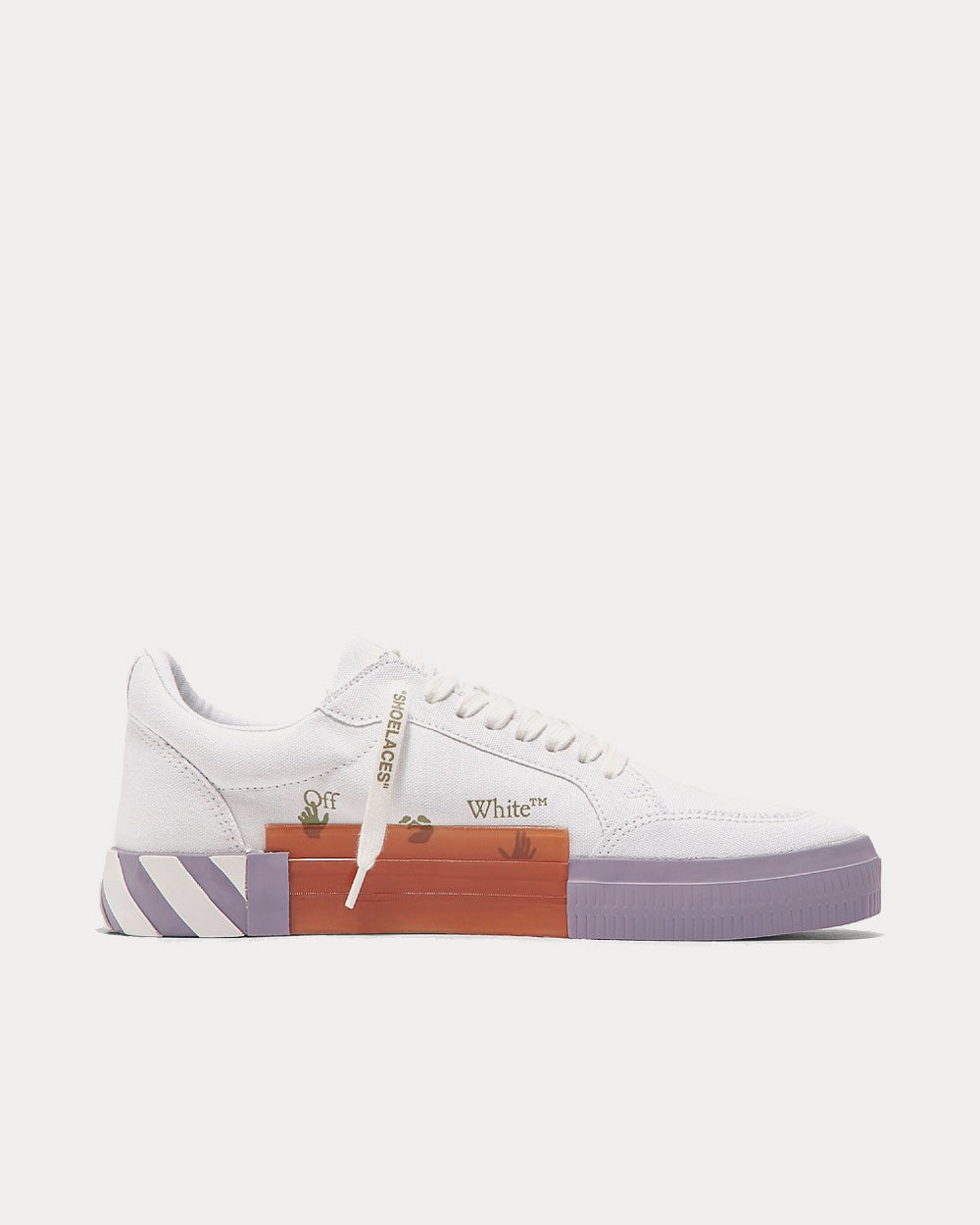 Off-White Vulcanized Eco Canas White / Grey Low Top Sneakers - 3