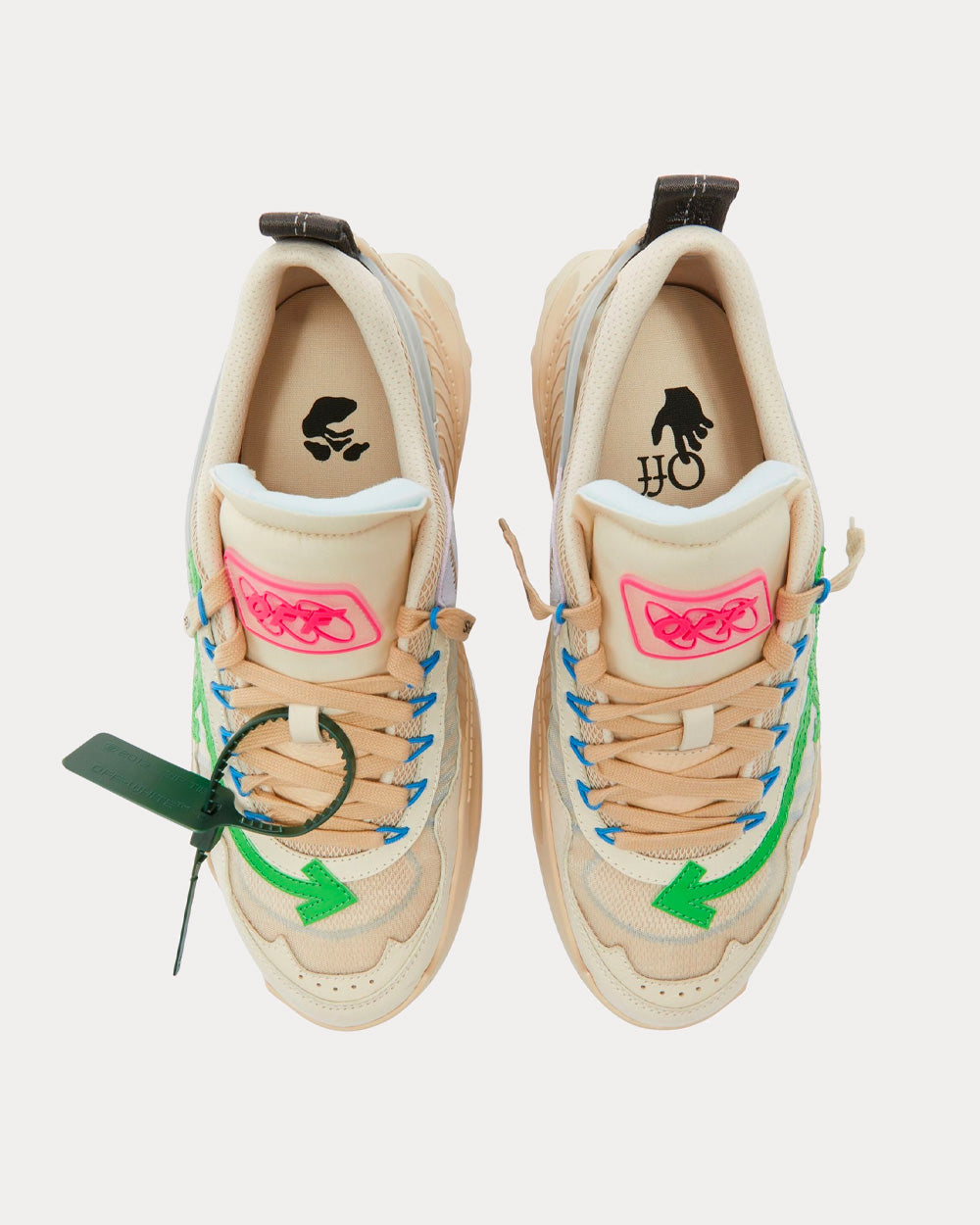 Off-White Odsy-2000 Beige / Green Low Top Sneakers - 2