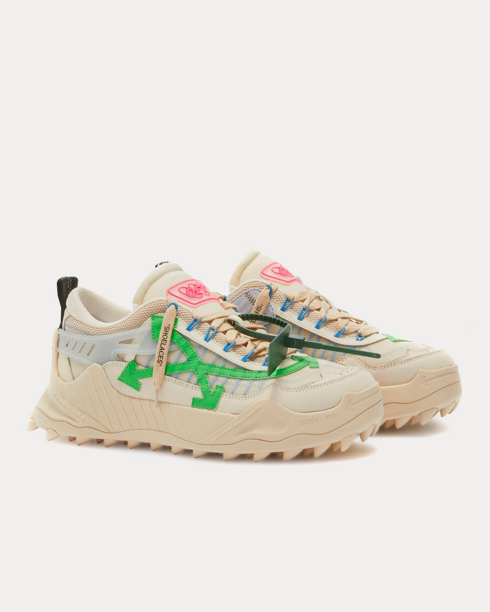 Off-White Odsy-2000 Beige / Green Low Top Sneakers - 3