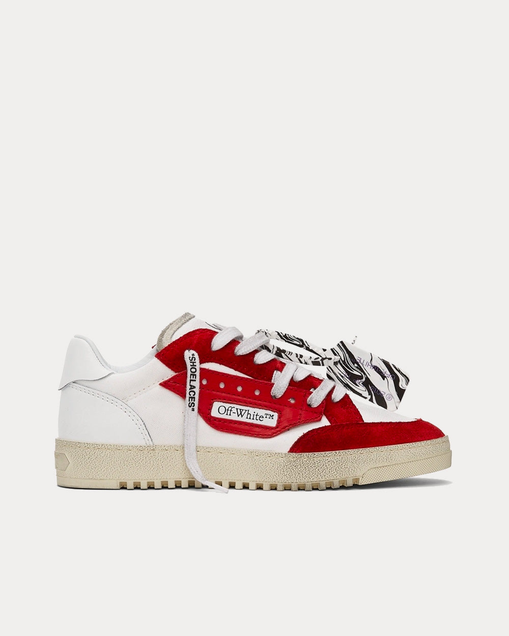 Off White 5.0 Vulcanized White Red Low Top Sneakers Sneak in Peace