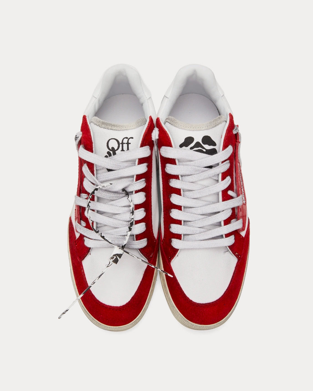 Off-White 5.0 Vulcanized White / Red Low Top Sneakers - 2