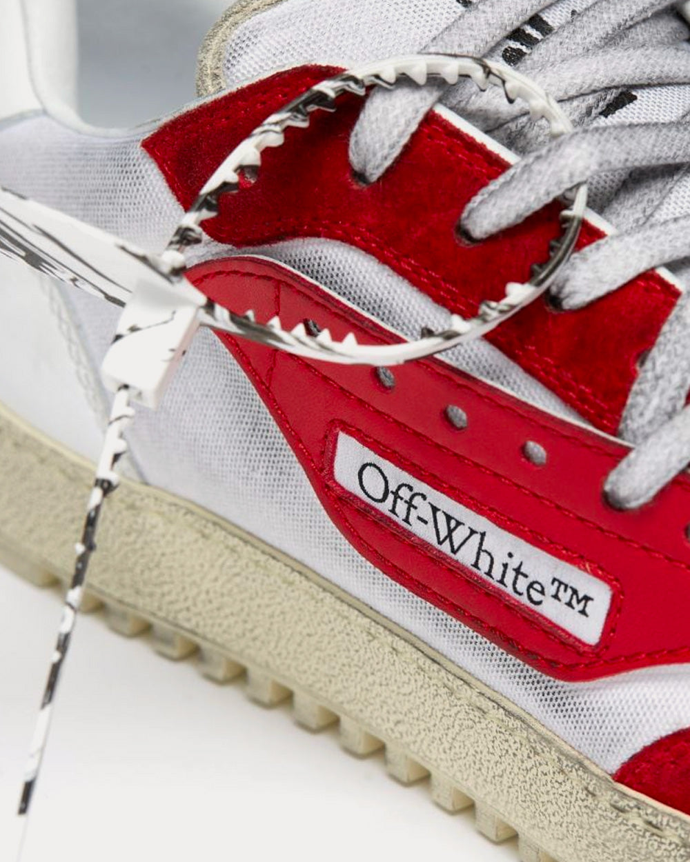 Off-White 5.0 Vulcanized White / Red Low Top Sneakers - 4