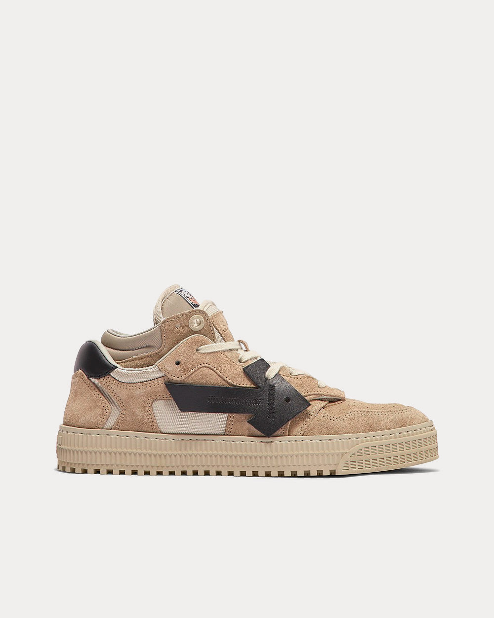 Off-White Floating Arrow Suede Beige / Black Low Top Sneakers - 1