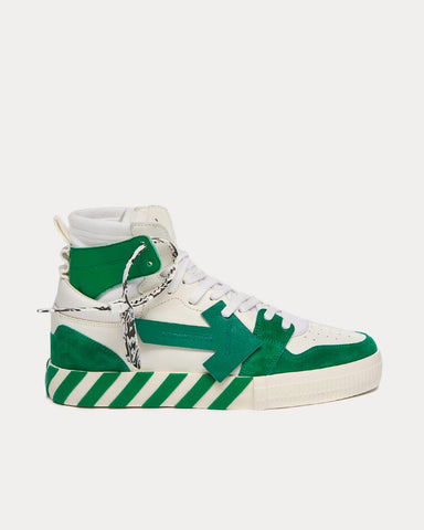 Off-White Vulcanized White / Green High Top Sneakers