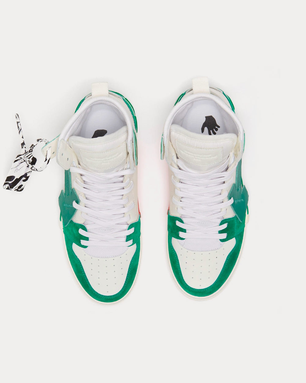 Off-White Vulcanized White / Green High Top Sneakers - 2