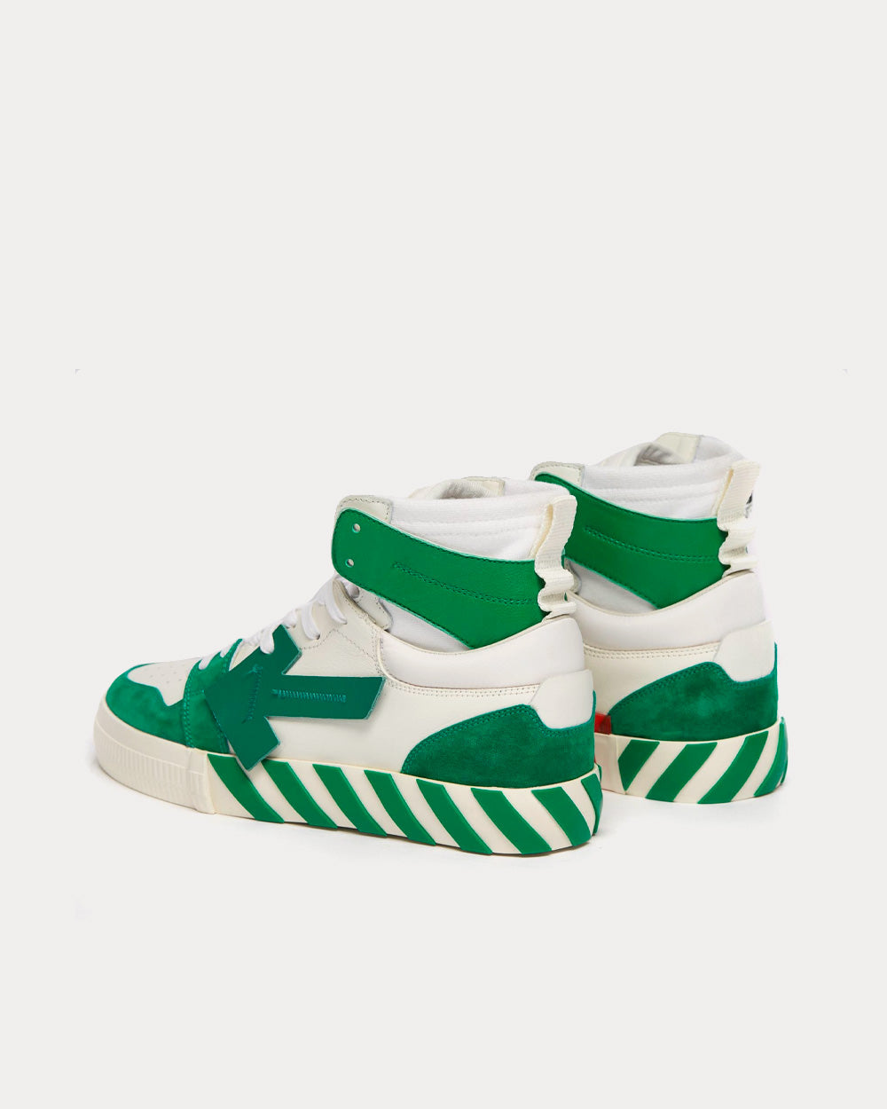 Off-White Vulcanized White / Green High Top Sneakers - 3