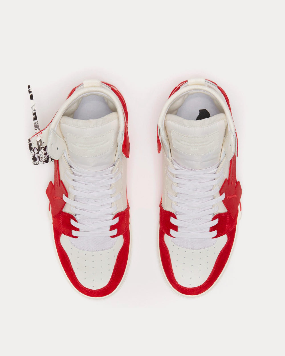 Off-White Vulcanized White / Red High Top Sneakers - 2