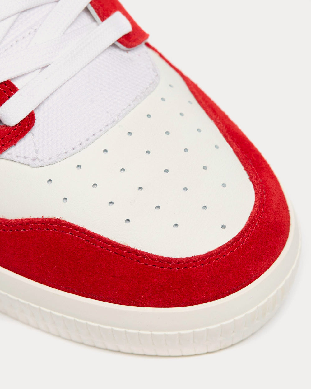 Off-White Vulcanized White / Red High Top Sneakers - 4