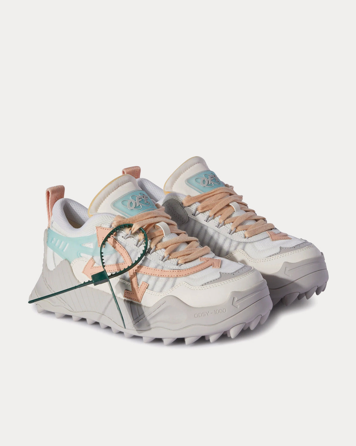 Off-White Odsy 1000 White / Grey / Pink Low Top Sneakers - 3