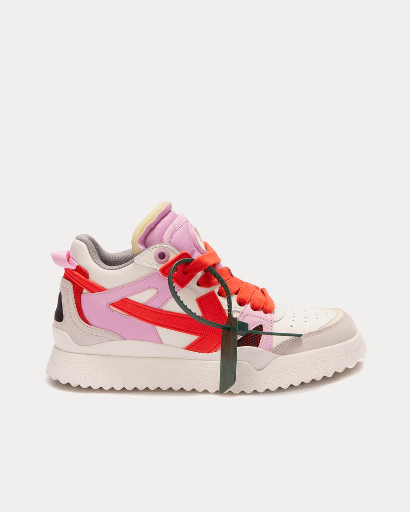 Off-White Sponge Pink / Red Mid Top Sneakers - 1