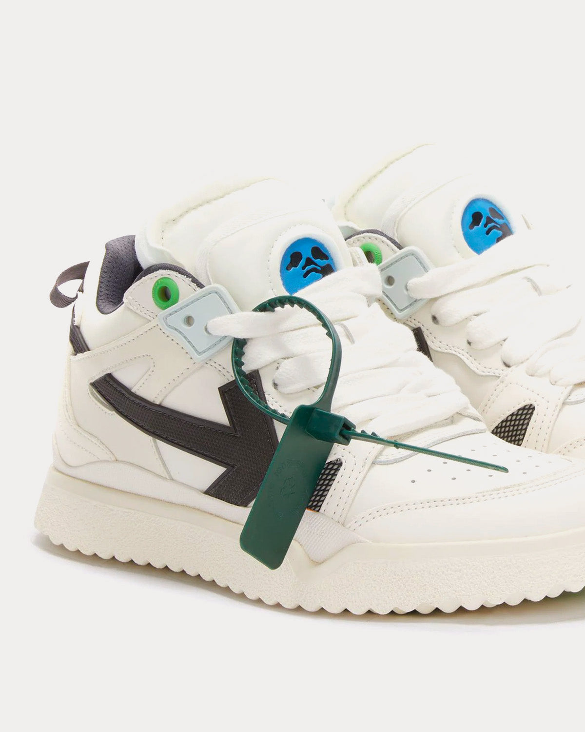 Off-White Sponge White / Black Mid Top Sneakers - 3