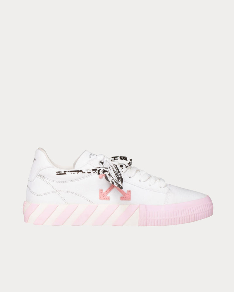 Off-White Vulcanized White / Pink Low Top Sneakers - 1