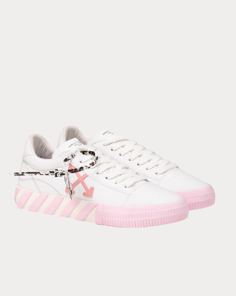 Off-White Vulcanized White / Pink Low Top Sneakers - 2