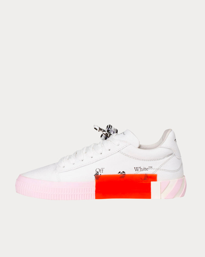 Off-White Vulcanized White / Pink Low Top Sneakers - 3