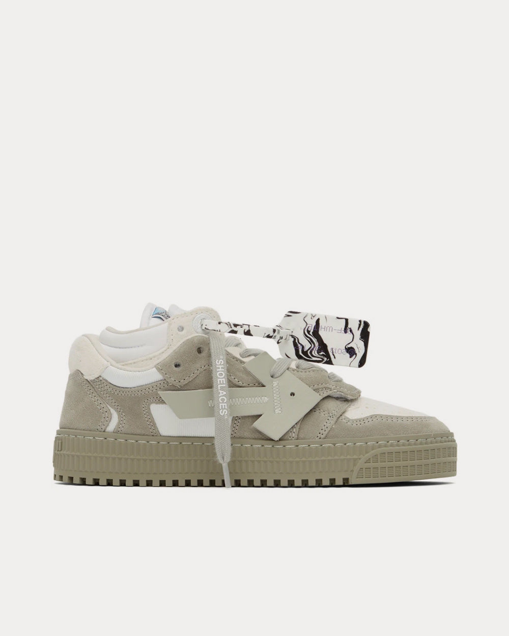 Off-White Floating Arrow Grey / White Low Top Sneakers - 1