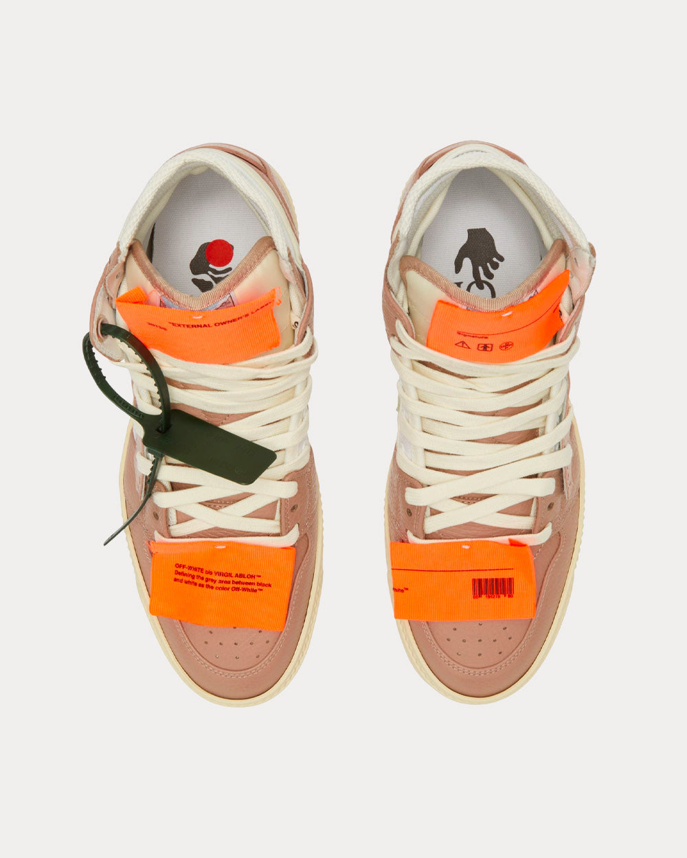 Off-White Off-Court 3.0 Pink / Beige High Top Sneakers - 2