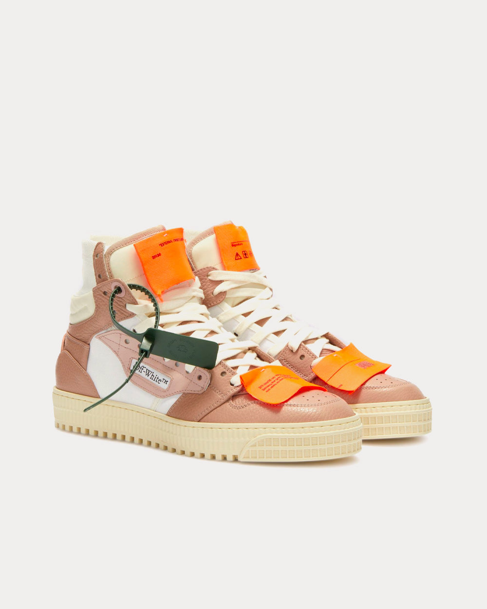 Off-White Off-Court 3.0 Pink / Beige High Top Sneakers - 3