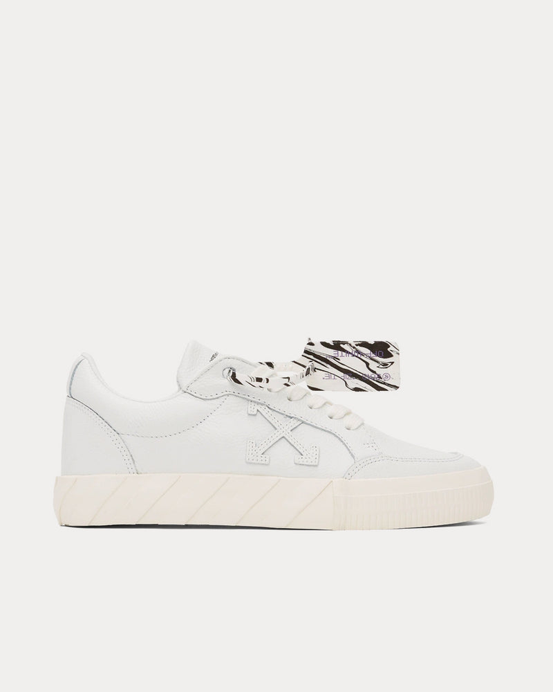 Off-White Vulcanized Leather White Low Top Sneakers - 1