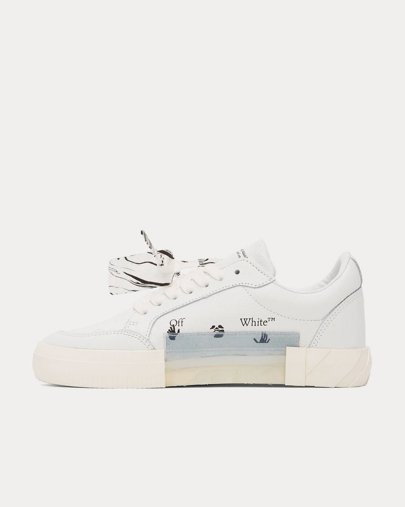 Off-White Vulcanized Leather White Low Top Sneakers - 4