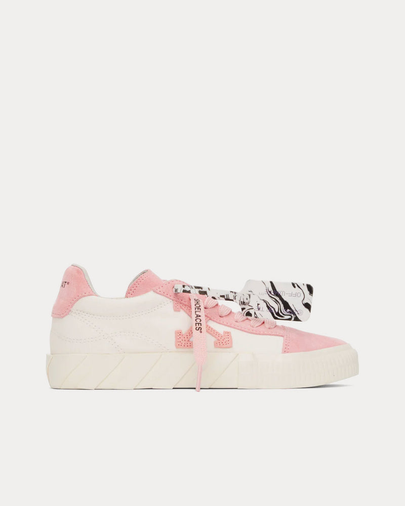 Off-White Vulcanized Canvas White / Pink Low Top Sneakers - 1