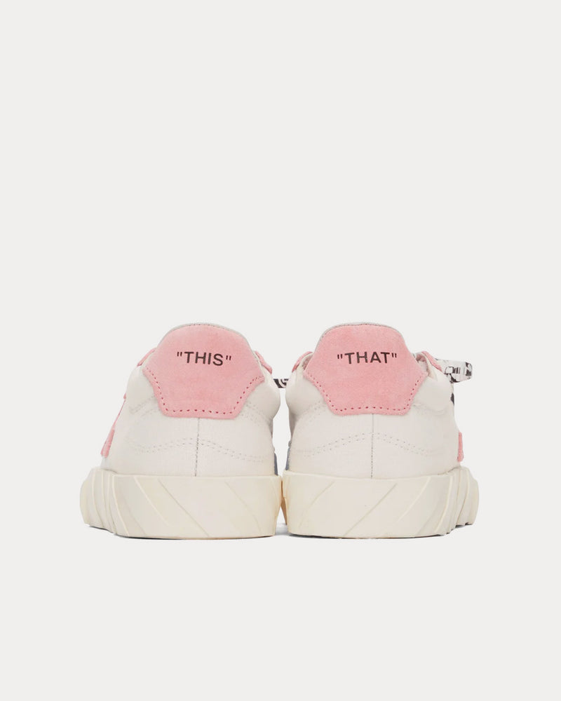 Off-White Vulcanized Canvas White / Pink Low Top Sneakers - 3